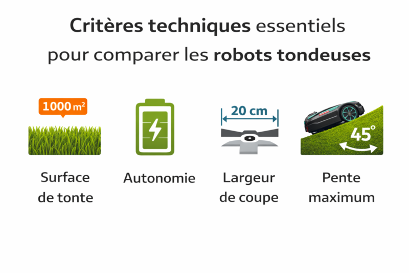 quel robot tondeuse choisir + Critères techniques essentiels pour comparer