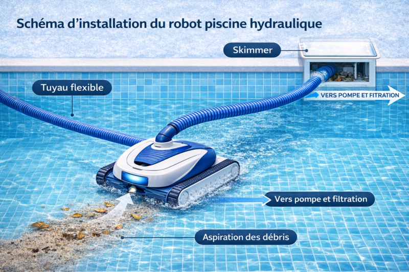 installation meilleurs robots piscine hydrauliques