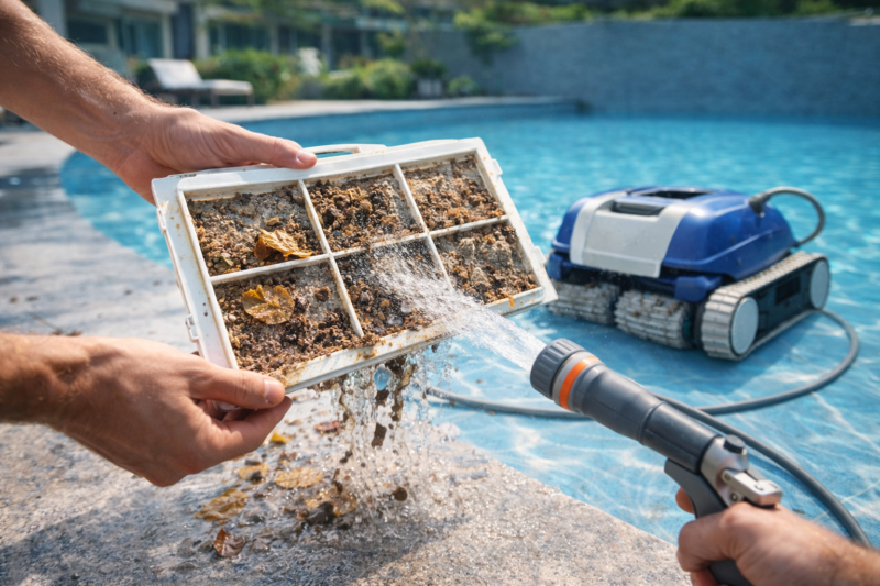 nettoyage filtre robot piscine entretien robot piscine