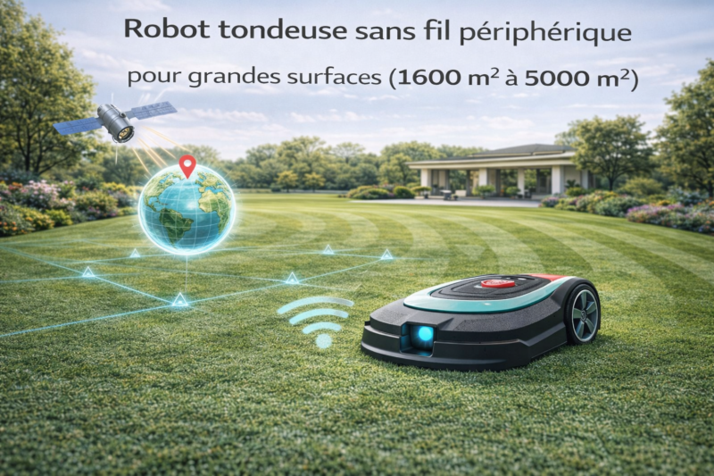 robot tondeuse sans fil grande surface 5000 m2+robot tondeuse sans fil périphérique conçu pour les grandes surfaces