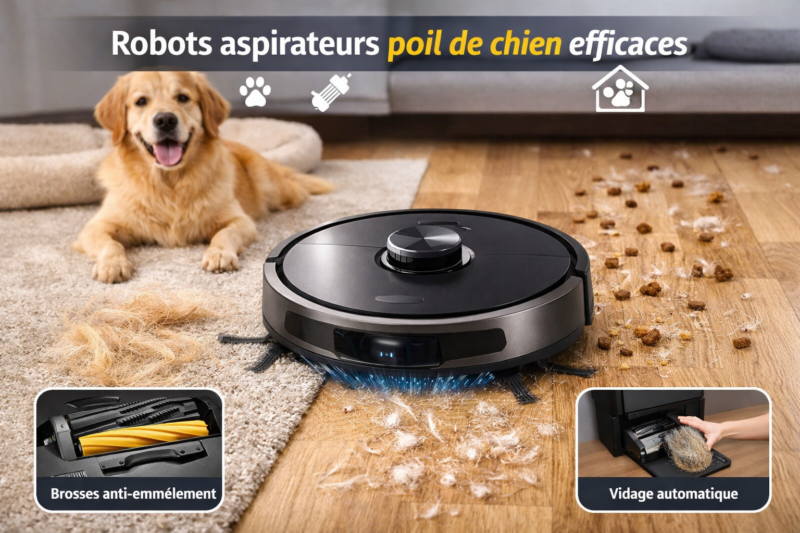 robot aspirateur poils de chien efficace
