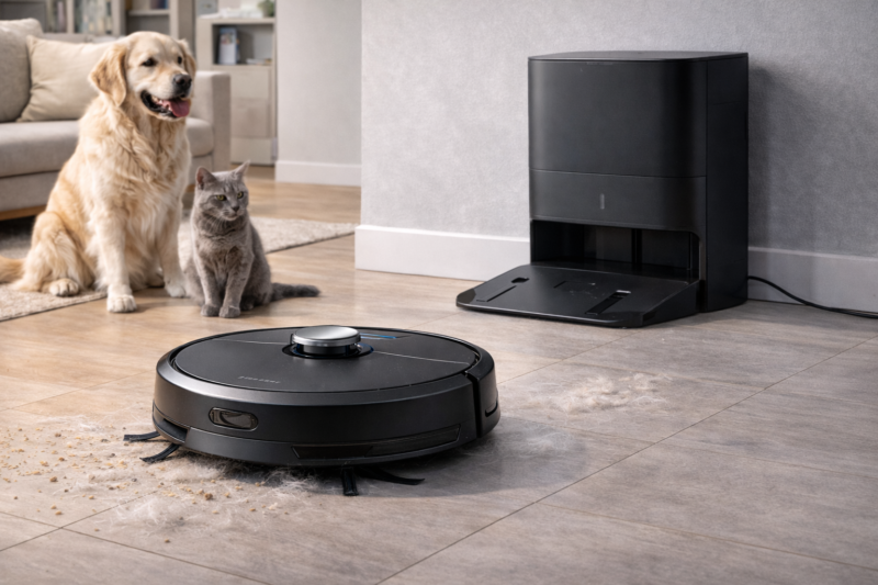 robot aspirateur poils animaux station vidage automatique