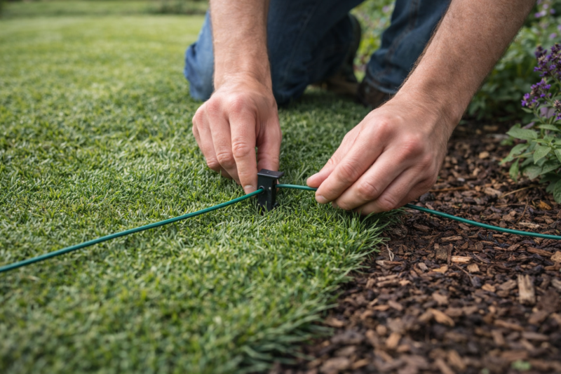 installation câble périphérique robot tondeuse