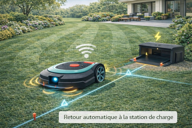 robot tondeuse station de charge automatique + comment fonctionne un robot tondeuse