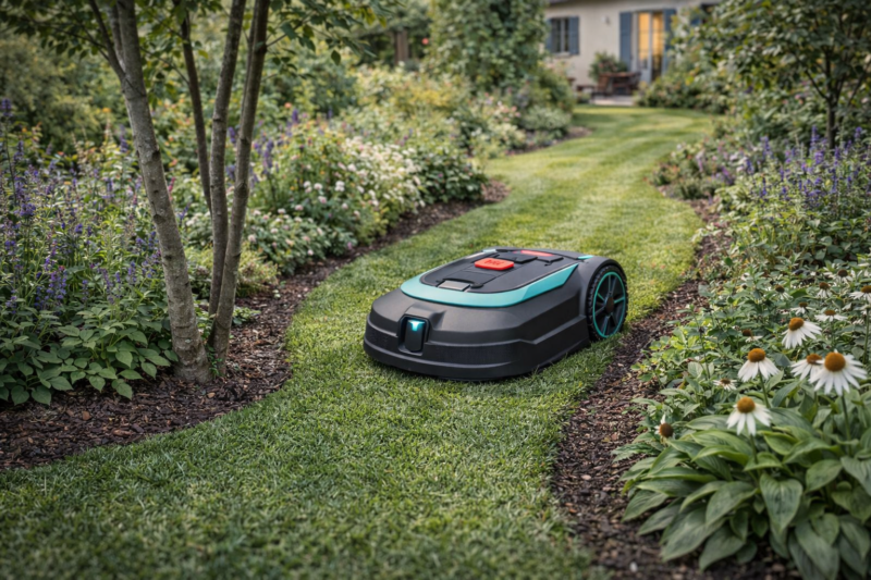 robot tondeuse jardin complexe